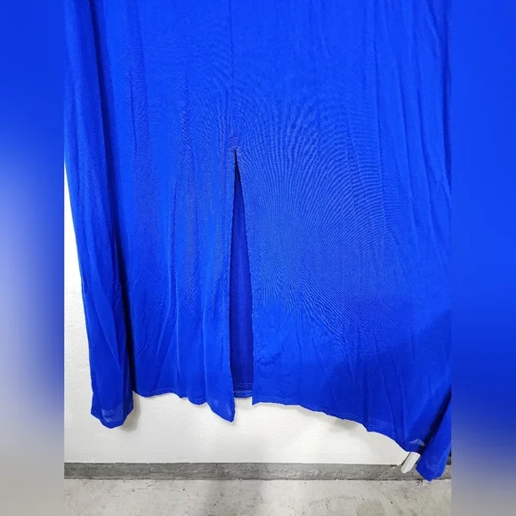 Lulus Momentous Charm Royal Blue Mesh Strapless Maxi Dress Wedding Party Prom - Picture 9 of 9